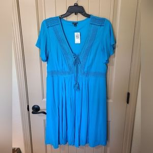 Torrid teal crinkle/guaze dress